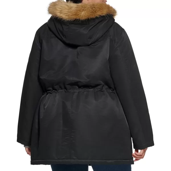 Levis Womens Sherpa Lined MidLength Performance Parka Jacket Standard and PlusPlus Size Black