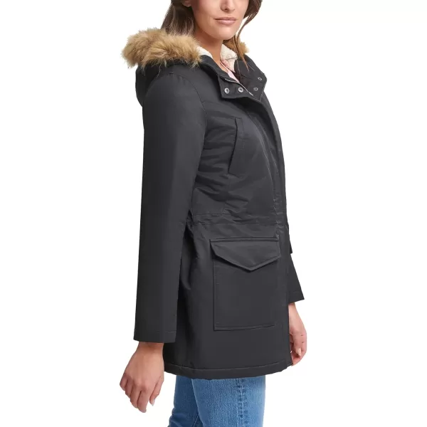 Levis Womens Sherpa Lined MidLength Performance Parka Jacket Standard and PlusStandard Black