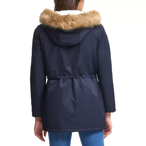 Levis Womens Sherpa Lined MidLength Performance Parka Jacket Standard and PlusStandard Navy