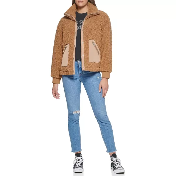 Levis Womens Sherpa Teddy Jacket Standard amp Plus SizesChestnut