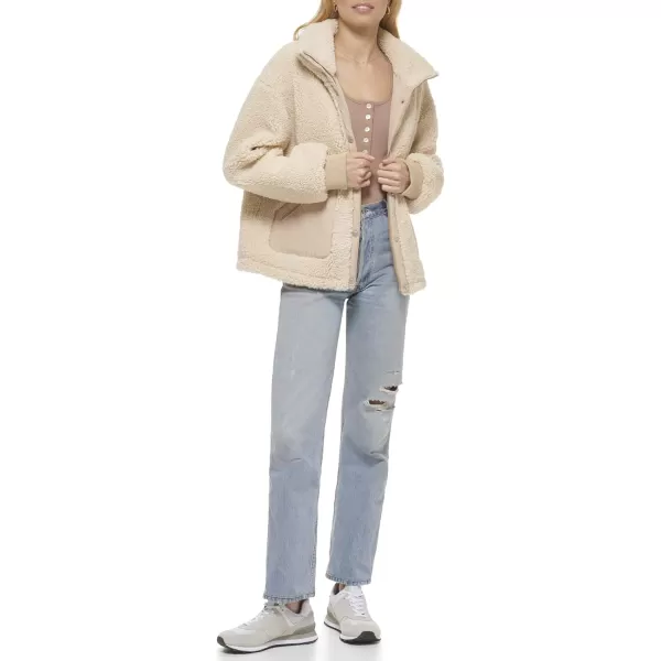 Levis Womens Sherpa Teddy Jacket Standard amp Plus SizesSesame Combo