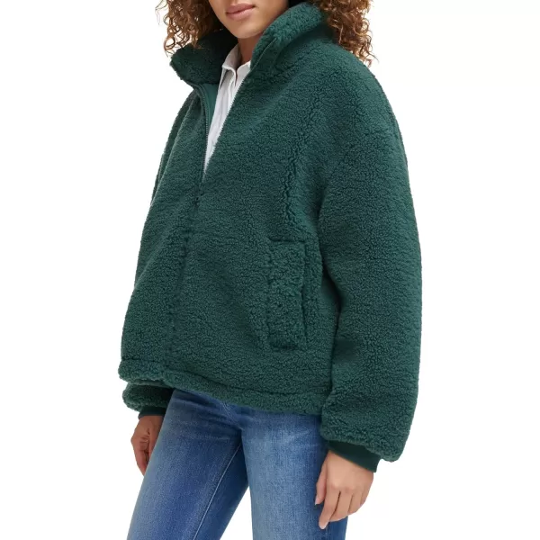 Levis Womens Sherpa Zip Up Teddy JacketDarkest Spruce