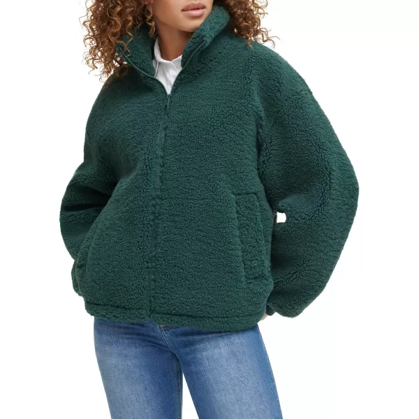 Levis Womens Sherpa Zip Up Teddy JacketDarkest Spruce