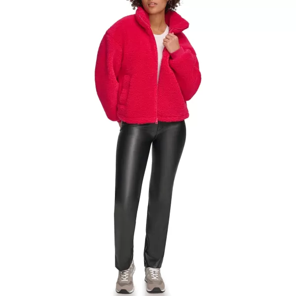 Levis Womens Sherpa Zip Up Teddy JacketFuchsia