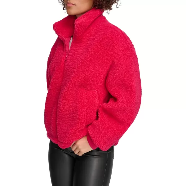 Levis Womens Sherpa Zip Up Teddy JacketFuchsia