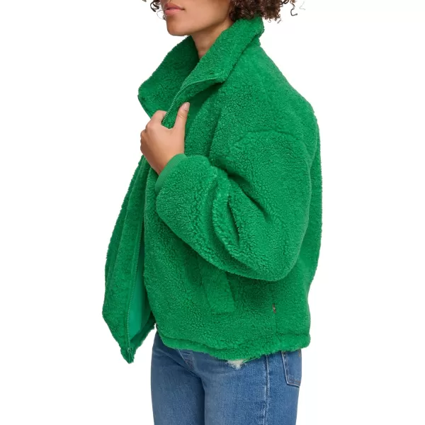 Levis Womens Sherpa Zip Up Teddy JacketGreen