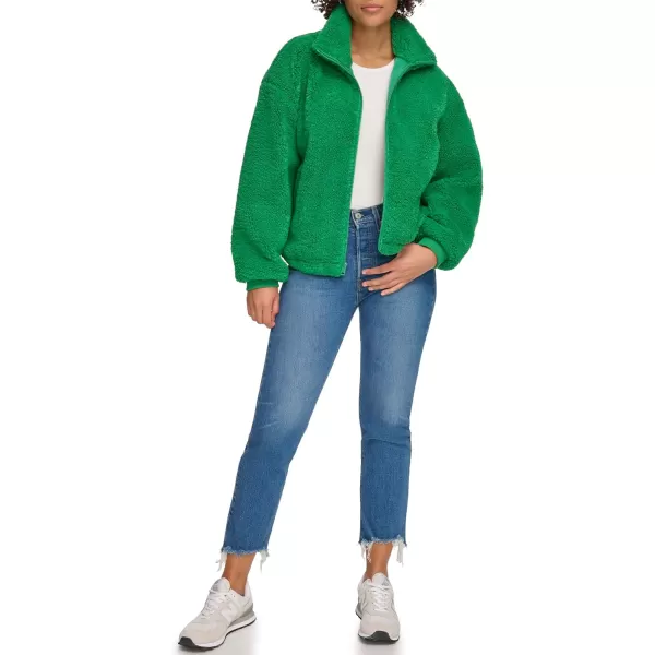 Levis Womens Sherpa Zip Up Teddy JacketGreen