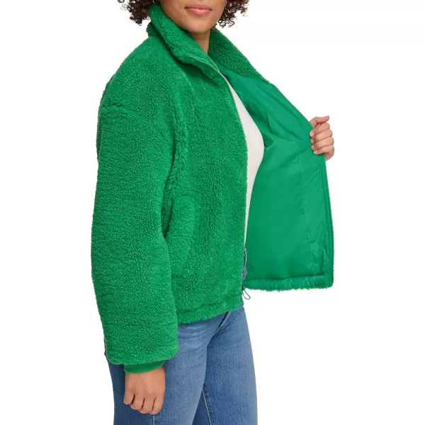 Levis Womens Sherpa Zip Up Teddy JacketGreen