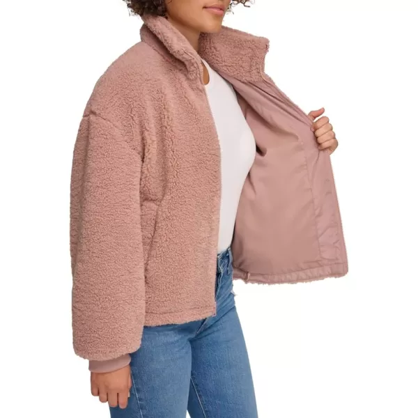 Levis Womens Sherpa Zip Up Teddy JacketMauve