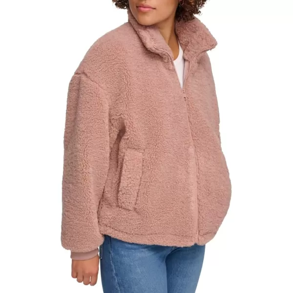 Levis Womens Sherpa Zip Up Teddy JacketMauve