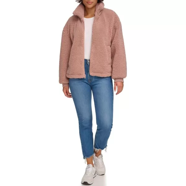 Levis Womens Sherpa Zip Up Teddy JacketMauve