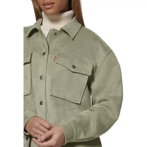 Levis Womens Soft Faux Suede Shirt JacketSeafoam