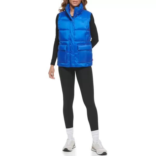 Levis Womens Sporty Box Quilted Puffer VestArmy Green