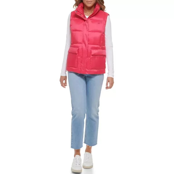 Levis Womens Sporty Box Quilted Puffer VestBerry