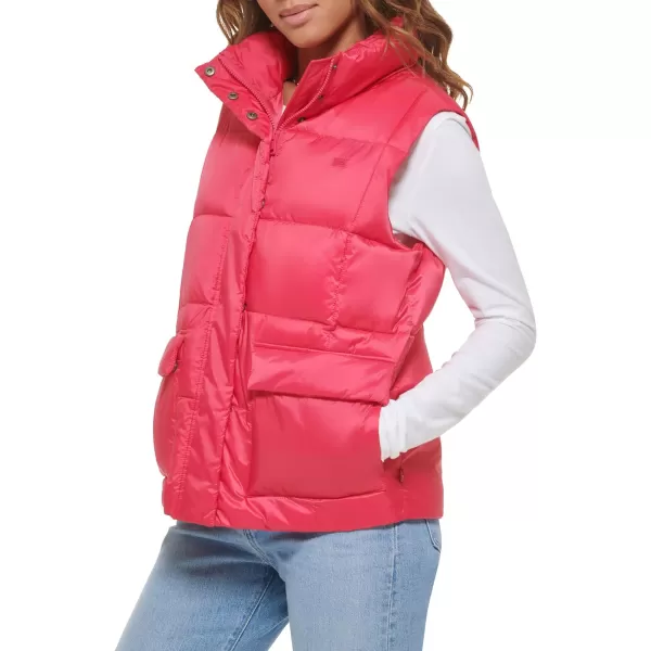 Levis Womens Sporty Box Quilted Puffer VestBerry