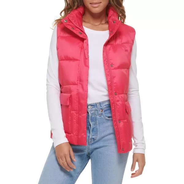 Levis Womens Sporty Box Quilted Puffer VestBerry