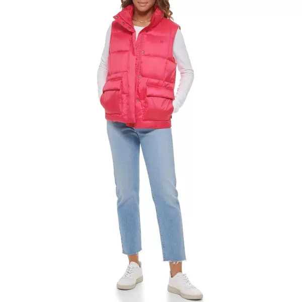 Levis Womens Sporty Box Quilted Puffer VestBerry