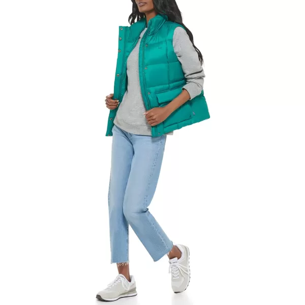 Levis Womens Sporty Box Quilted Puffer VestEmerald