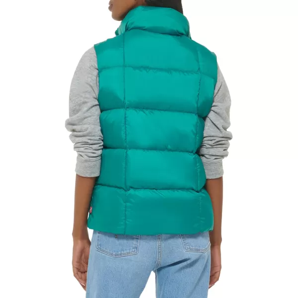 Levis Womens Sporty Box Quilted Puffer VestEmerald