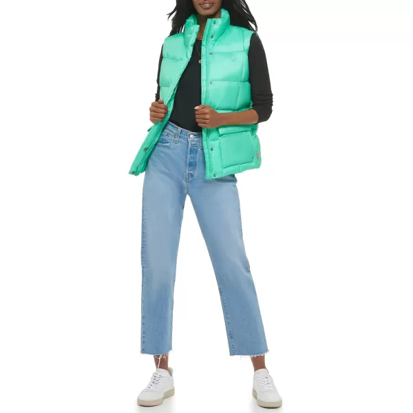 Levis Womens Sporty Box Quilted Puffer VestGreen