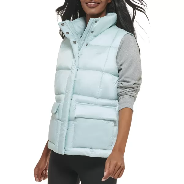 Levis Womens Sporty Box Quilted Puffer VestMisty Aqua