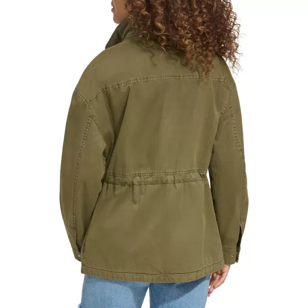 Levis Womens Stand Collar Cotton Military JacketOlive Night