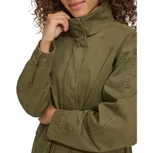 Levis Womens Stand Collar Cotton Military JacketOlive Night