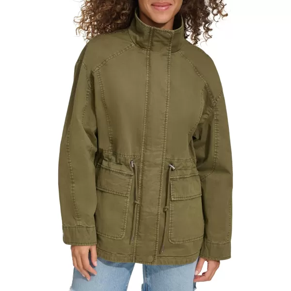 Levis Womens Stand Collar Cotton Military JacketOlive Night