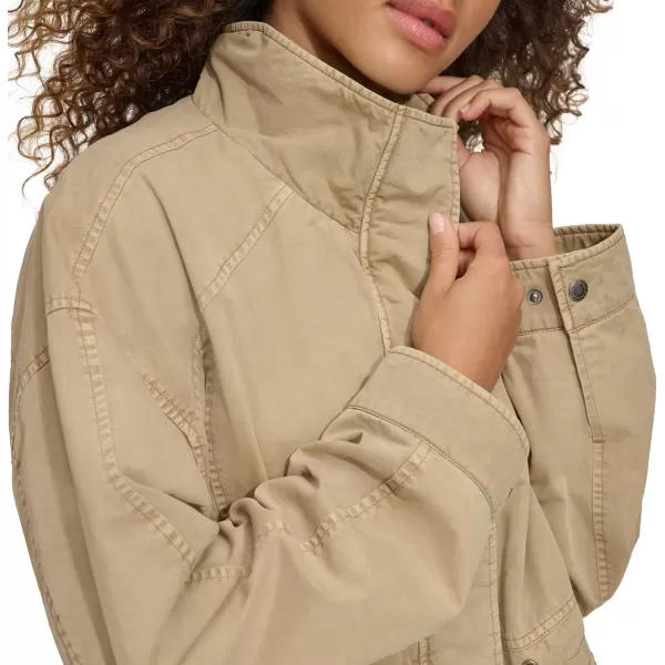 Levis Womens Stand Collar Cotton Military JacketSafari