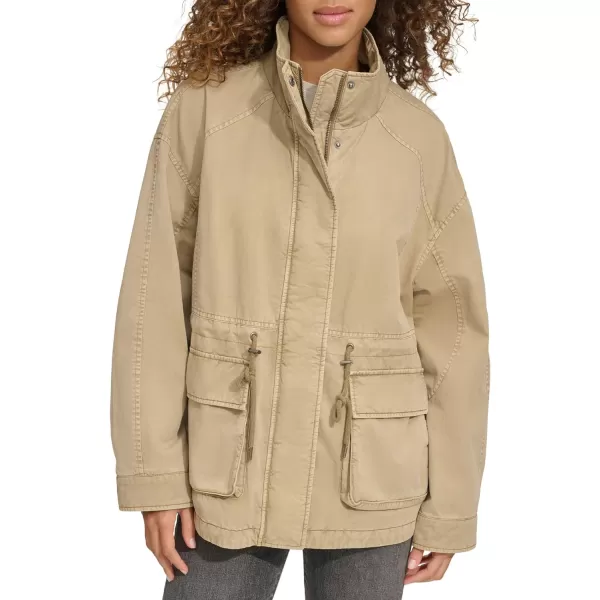 Levis Womens Stand Collar Cotton Military JacketSafari