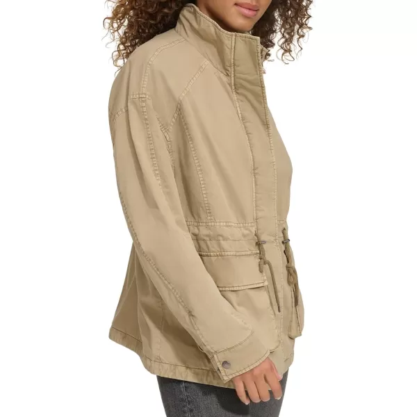 Levis Womens Stand Collar Cotton Military JacketSafari