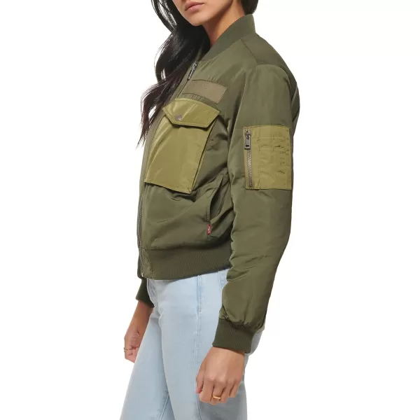 Levis Womens Utility Flight Bomber JacketOlive Tree