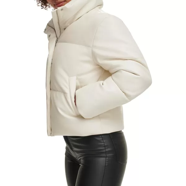 Levis Womens Vegan Leather Quilted Shorty PufferAlmond Milk