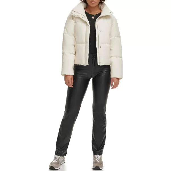 Levis Womens Vegan Leather Quilted Shorty PufferAlmond Milk