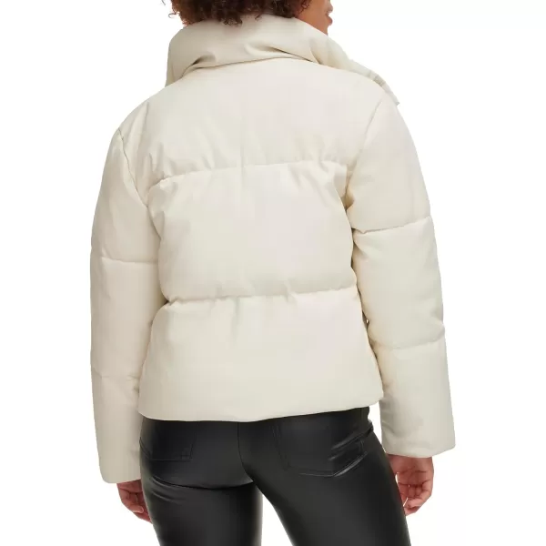 Levis Womens Vegan Leather Quilted Shorty PufferAlmond Milk