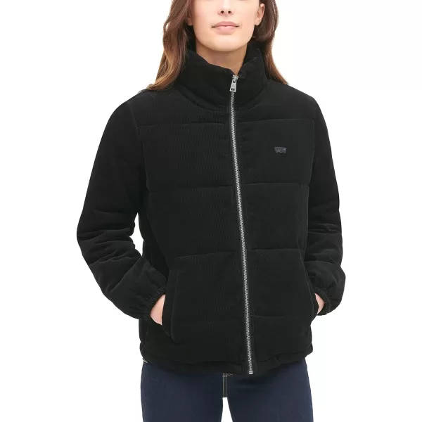 Levis Womens Zoe Corduroy Puffer Jacket Standard amp Plus SizesBlack Corduroy