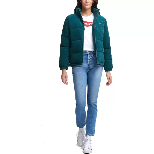 Levis Womens Zoe Corduroy Puffer Jacket Standard amp Plus SizesTeal Corduroy