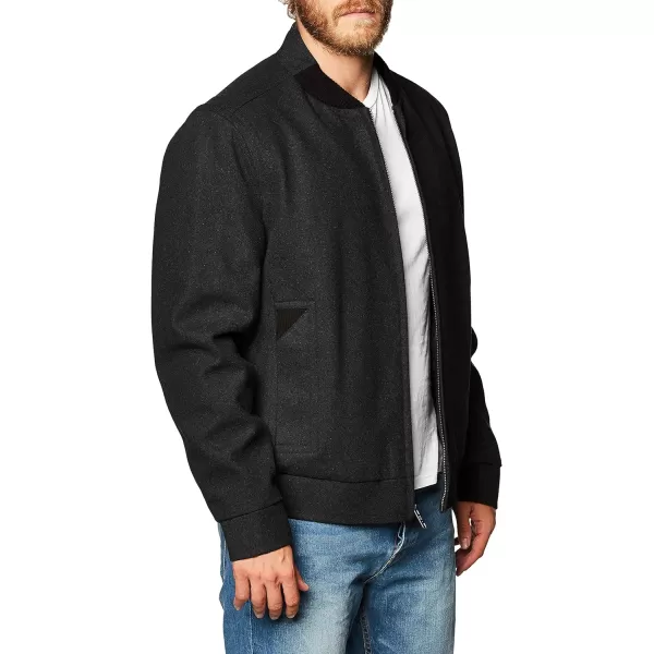 Marc New York by Andrew Marc Mens Barlow Melton Wool Bomber JacketCharcoal