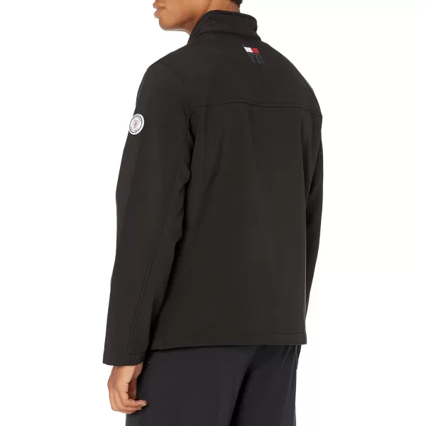 Tommy Hilfiger Mens Active Soft Shell JacketBig amp Tall BlackTwo Tone Flag