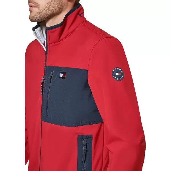 Tommy Hilfiger Mens Active Soft Shell JacketStandard Red Tech Pocket