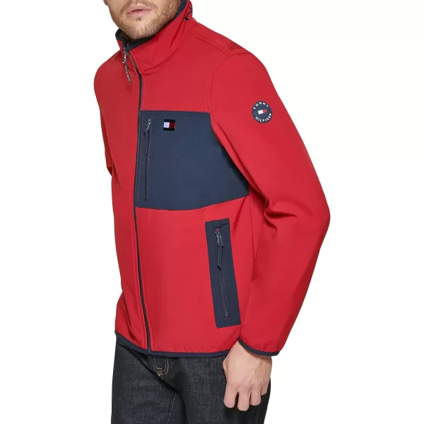 Tommy Hilfiger Mens Active Soft Shell JacketStandard Red Tech Pocket