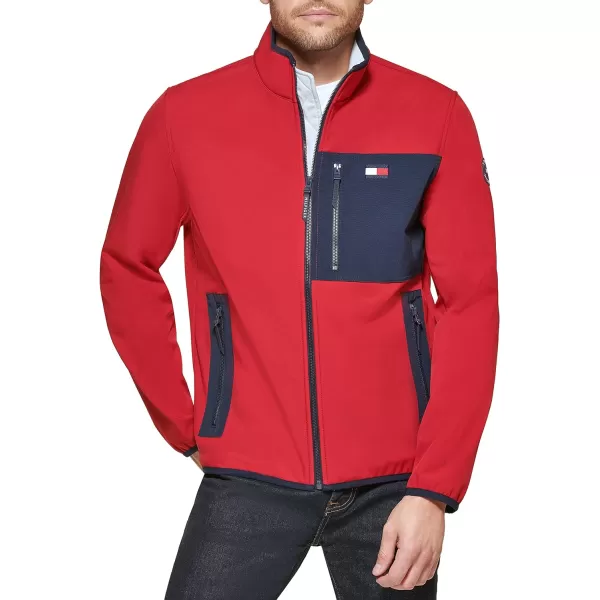 Tommy Hilfiger Mens Active Soft Shell JacketStandard Red Tech Pocket