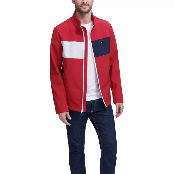 Tommy Hilfiger Mens Active Soft Shell JacketStandard Red Two Tone Flag