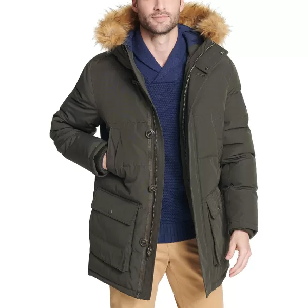 Tommy Hilfiger Mens Arctic Cloth Heavyweight Performance ParkaDark Forest