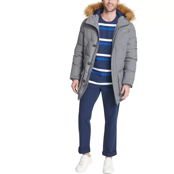 Tommy Hilfiger Mens Arctic Cloth Heavyweight Performance ParkaHeather Grey