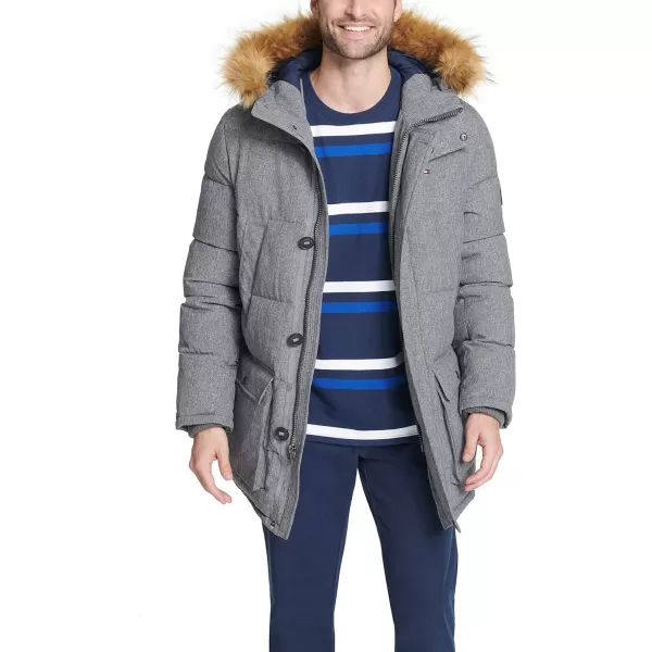 Tommy Hilfiger Mens Arctic Cloth Heavyweight Performance ParkaHeather Grey