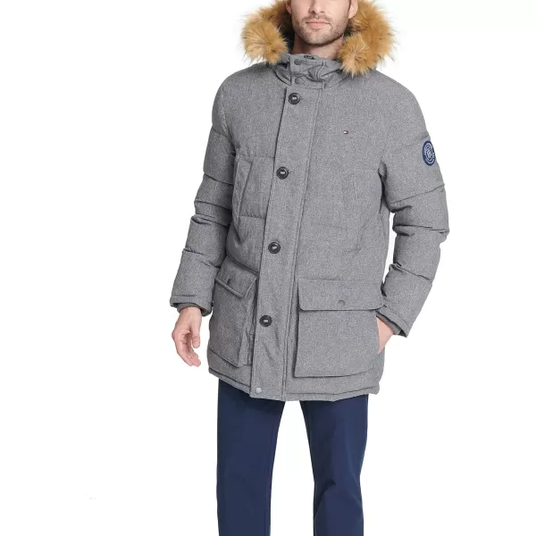 Tommy Hilfiger Mens Arctic Cloth Heavyweight Performance ParkaHeather Grey