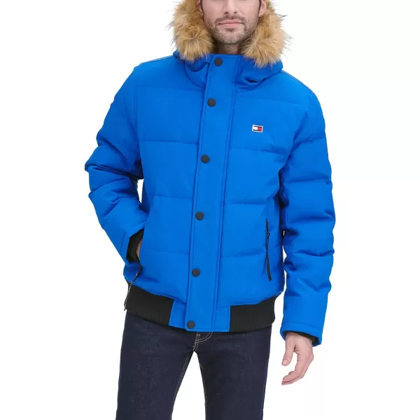 Tommy Hilfiger Mens Arctic Cloth Quilted Snorkel Bomber JacketAtlantis Blue