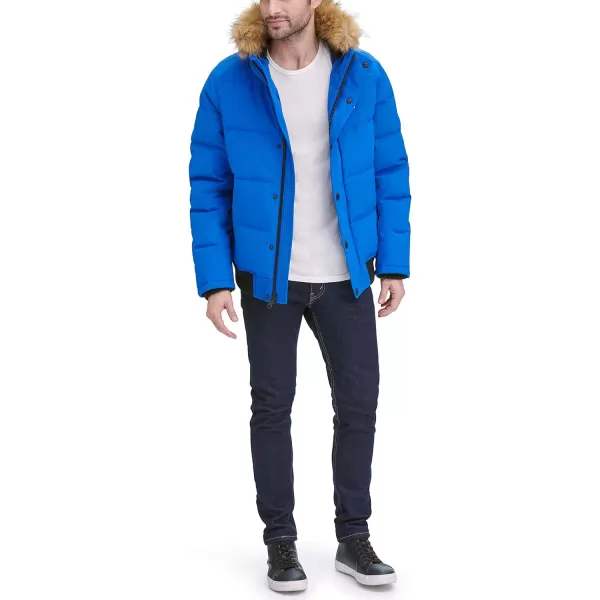 Tommy Hilfiger Mens Arctic Cloth Quilted Snorkel Bomber JacketAtlantis Blue