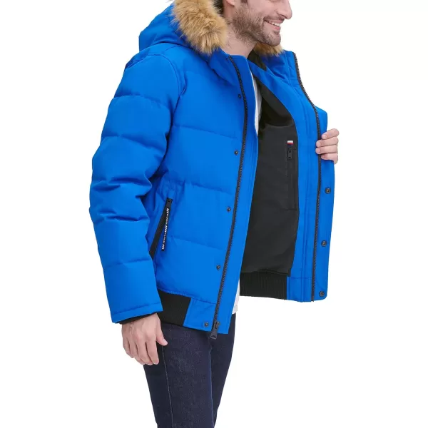 Tommy Hilfiger Mens Arctic Cloth Quilted Snorkel Bomber JacketAtlantis Blue